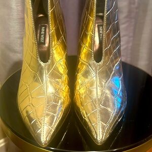 Gold Metallic Heeled Boots